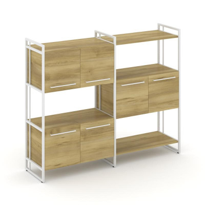 Rift Шкаф комбинированый RF.NS-004 Дуб Винченцо/Металл Белый/Белый Ручки 1576*396*1286