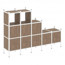 Loft Прямой стеллаж VR.L-19 Дуб Аризона/Металл Белый 2110*446*1458