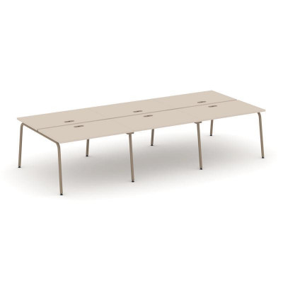 Estetica Рабочая станция 6 мест ES.D.RS-6.2-LK Капучино/Металл Латте 3540*1500*750