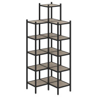 Loft Угловой внутренний стеллаж VR.L-46 Дуб Аттик/Металл Черный 862*862*2280