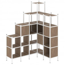 Loft Угловой внутренний стеллаж VR.L-44 Дуб Аризона/Металл Белый 1694*1278*2280