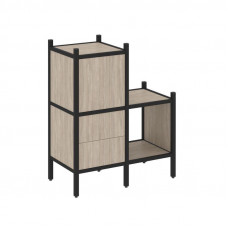 Loft Прямой стеллаж VR.L-11 Дуб Аттик/Металл Черный 862*446*1047