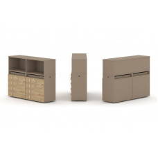 Estetica Набор №3. Тумба двойная+низкая надставка ES.NB.2N-3 Латте/Тиквуд Светлый 1500*410*1135