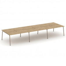 Estetica Рабочая станция 6 мест ES.D.RS-6.4-LK Тиквуд Светлый/Металл Латте 4740*1500*750