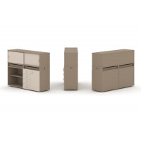Estetica Набор №8. Тумба двойная+низкая надставка ES.NB.2N-8 Латте/Капучино 1500*410*1135