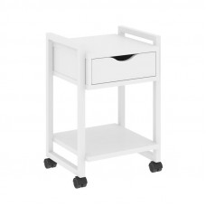 Loft Тумба на колесных опорах с ящ. и полкой VR.L-T1.K Белый Бриллиант/Металл Белый 500*460*767