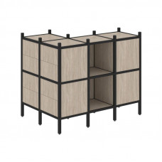 Loft Угловой внешний стеллаж наборный VR.L-51 Дуб Аттик/Металл Черный 862*1278*1047