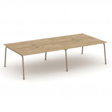 Estetica Рабочая станция 4 места ES.D.RS-4.4-LK Тиквуд Светлый/Металл Латте 3160*1500*750