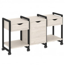 Loft Тумба на колесных опорах VR.L-TN-6.K Денвер Светлый/Металл Черный 1440*460*767