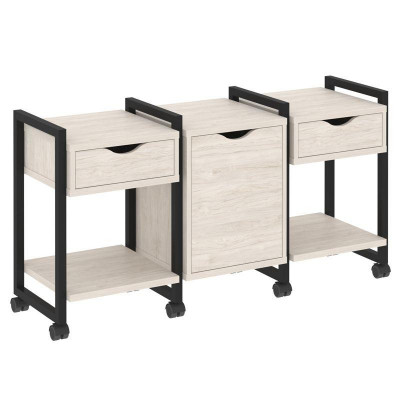Loft Тумба на колесных опорах VR.L-TN-6.K Денвер Светлый/Металл Черный 1440*460*767
