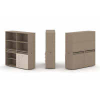 Estetica Набор №10. Тумба двойная+высокая надставка ES.NB.2V-10 Латте/Капучино 1500*410*1520