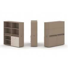 Estetica Набор №10. Тумба двойная+высокая надставка ES.NB.2V-10 Латте/Капучино 1500*410*1520