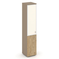 Estetica Шкаф высокий узкий левый ES.SU-1.2R (L) I Латте/Тиквуд Светлый/Лакобель ivory 400*420*1977