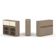Estetica Набор №2. Тумба двойная+низкая надставка ES.NB.2N-2 Латте/Сатин 1500*410*1135
