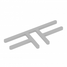 R-line Комплект соединителей Т-образных (2шт.) AP.S-TO Металл Серый 132*57*5