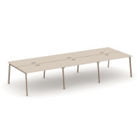 Estetica Рабочая станция 6 мест ES.D.RS-6.3-LP Капучино/Металл Латте 4140*1500*750