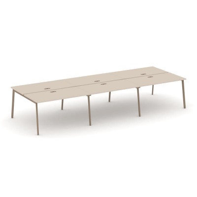 Estetica Рабочая станция 6 мест ES.D.RS-6.3-LP Капучино/Металл Латте 4140*1500*750