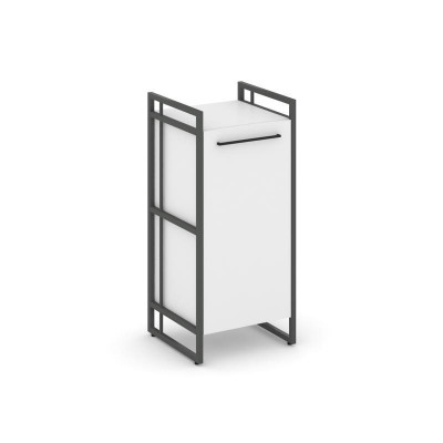 Rift Шкаф 2 ниши узкий RF.SU-21 (R) Белый Бриллиант/Металл Антрацит/Черный Ручки 420*396*924