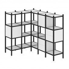Loft Угловой внутренний стеллаж VR.L-30 Белый Бриллиант/Металл Черный 1278*1694*1458