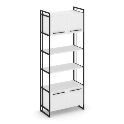 Rift Шкаф 5 ниш широкий RF.SS-54 Белый Бриллиант/Металл Черный/Черный Ручки 798*396*2010