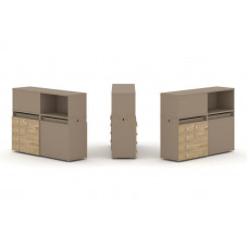 Estetica Набор №15. Тумба двойная+низкая надставка ES.NB.2N-15 Латте/Тиквуд Светлый 1500*410*1135