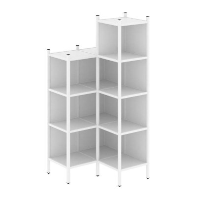 Loft Угловой внутренний стеллаж VR.L-38 Белый Бриллиант/Металл Белый 862*862*1869