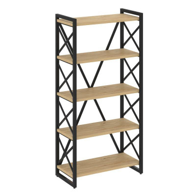 Loft Стеллаж на рег. опорах-5 полок VR.L-MST.O-5.8 Тиквуд Светлый/Металл Черный 800*400*1650