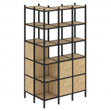 Loft Угловой внешний стеллаж наборный VR.L-54 Тиквуд Светлый/Металл Черный 862*1278*2280