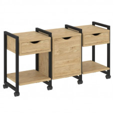 Loft Тумба на колесных опорах VR.L-TN-6.K Тиквуд Светлый/Металл Черный 1440*460*767