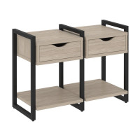 Loft Тумба на регулируемых опорах VR.L-TN-1.O Дуб Аттик/Металл Черный 970*460*719
