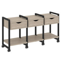 Loft Тумба на колесных опорах VR.L-TN-4.K Дуб Аттик/Металл Черный 1440*460*767
