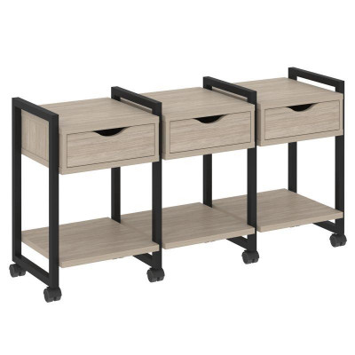 Loft Тумба на колесных опорах VR.L-TN-4.K Дуб Аттик/Металл Черный 1440*460*767