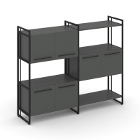 Rift Шкаф комбинированый RF.NS-004 Антрацит NEW/Металл Черный/Черный Ручки 1576*396*1286