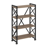 Loft Стеллаж на колесных опорах-4 полки VR.L-MST.K-4.8 Дуб Аризона/Металл Черный 800*400*1334