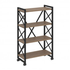 Loft Стеллаж на колесных опорах-4 полки VR.L-MST.K-4.8 Дуб Аризона/Металл Черный 800*400*1334