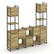 Rift Шкаф комбинированый RF.NS-001 Дуб Винченцо/Металл Антрацит/Черный Ручки 2020*396*2010