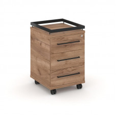 Rift Тумба мобильная усиленная + рамка RF.TM-003 Дуб Табак/Металл Черный/Черный Ручки 416*460*665