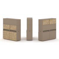 Estetica Набор №6. Тумба двойная+высокая надставка ES.NB.2V-6 Латте/Тиквуд Светлый 1500*410*1520