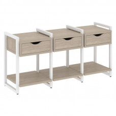 Loft Тумба на регулируемых опорах VR.L-TN-4.O Дуб Аттик/Металл Белый 1440*460*719