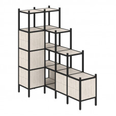 Loft Угловой внутренний стеллаж VR.L-42 Денвер Светлый/Металл Черный 862*1694*1869