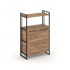 Rift Шкаф 3 ниши широкий RF.SS-32 Дуб Табак/Металл Черный/Черный Ручки 798*396*1286