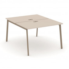 Estetica Рабочая станция 2 места ES.D.RS-2.2-LP Капучино/Металл Латте 1180*1500*750