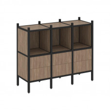 Loft Прямой стеллаж VR.L-07 Дуб Аризона/Металл Черный 1278*446*1047