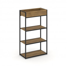 Rift Стеллаж металлический высокий приставной RF.STM-002 Сандал Янтарный/Металл Черный 696*350*1250