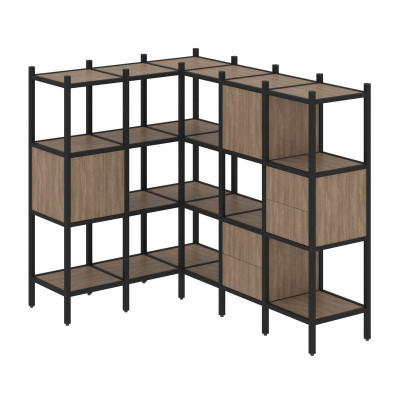 Loft Угловой внутренний стеллаж VR.L-30 Дуб Аризона/Металл Черный 1278*1694*1458