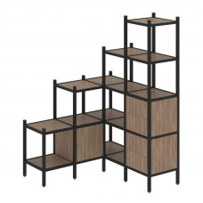Loft Угловой внутренний стеллаж VR.L-40 Дуб Аризона/Металл Черный 1278*1278*1869