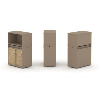 Estetica Набор №3. Тумба одиночная+низкая надставка ES.NB.1N-3 Латте/Тиквуд Светлый 750*410*1135