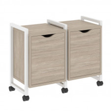 Loft Тумба на колесных опорах VR.L-TN-2.K Дуб Аттик/Металл Белый 970*460*767