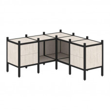 Loft Угловой внутренний стеллаж VR.L-27 Денвер Светлый/Металл Черный 1278*1278*636