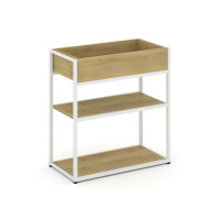 Rift Стеллаж металлический низкий приставной RF.STM-012 Дуб Винченцо/Металл Белый 696*350*750